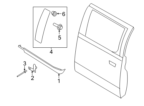 2020 Ford F-150 Applique, Passenger Side Diagram for FL3Z-18291A08-AA