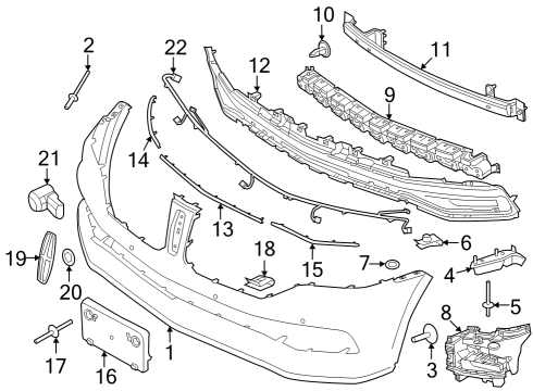 2015 Lincoln Navigator Bumper & Components - Front Diagram