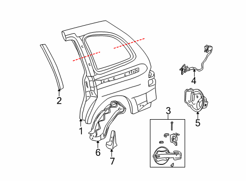 2004 Ford Freestar Side Panel & Components Diagram