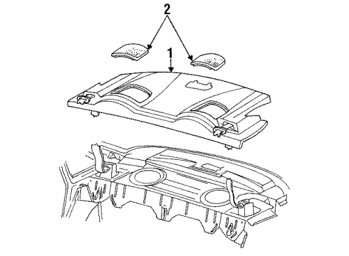 1993 Ford Taurus Interior Trim - Rear Body Diagram 2 - Thumbnail