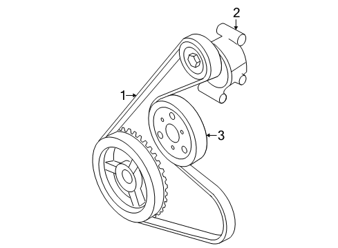 2007 Mercury Mariner Belts & Pulleys - Belts Diagram 2 - Thumbnail
