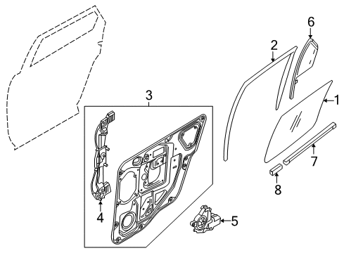 2006 Ford Freestyle Glass - Door Diagram 2 - Thumbnail