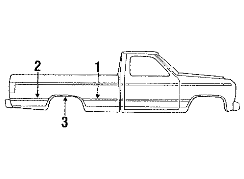 1990 Ford F-250 Exterior Trim - Pick Up Box Diagram 2 - Thumbnail