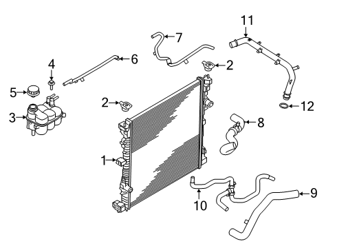 2024 Ford Explorer Radiator & Components Diagram 2 - Thumbnail