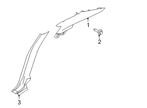 2013 Lincoln MKS Interior Trim - Quarter Panels Diagram