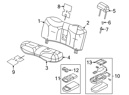 2003 Lincoln Town Car Rear Seat Components Diagram