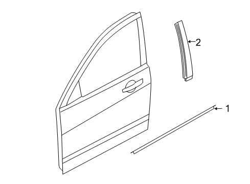 2011 Ford Focus Exterior Trim - Front Door Diagram