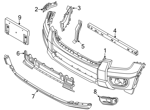 2024 Ford Ranger Bumper & Components - Front Diagram 3 - Thumbnail