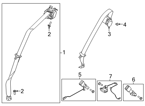2024 Lincoln Corsair Rear Seat Belts Diagram