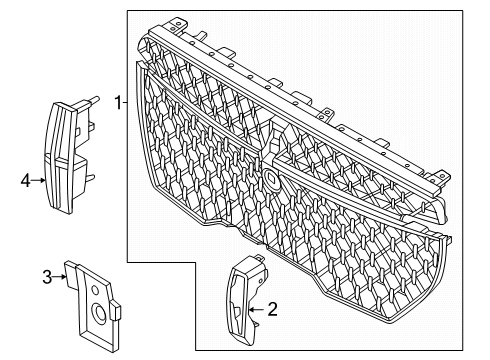 2024 Lincoln Nautilus Grille & Components Diagram 3 - Thumbnail