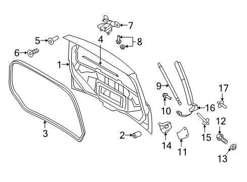 2016 Ford Flex Gate & Hardware Diagram