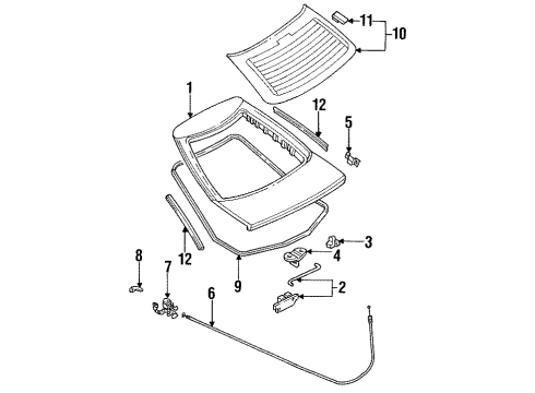 1996 Ford Probe Gate & Hardware Diagram