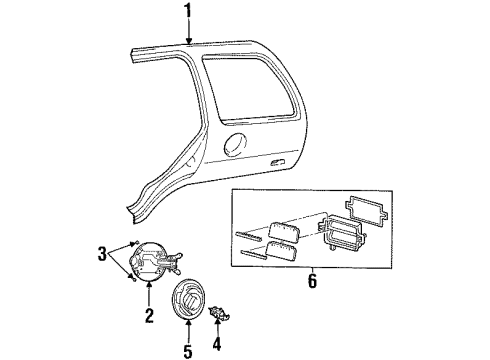 1999 Ford Escort Quarter Panel & Components Diagram 2 - Thumbnail