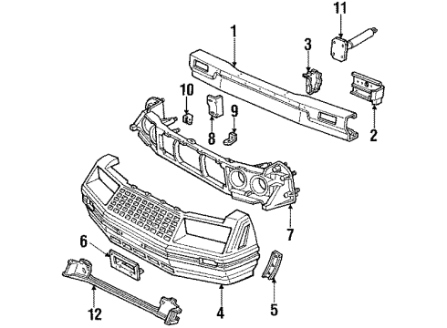 1984 Ford Mustang Panel Bracket Diagram for E3ZZ8B455B
