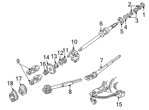 2004 Ford Crown Victoria Shaft & Internal Components Diagram