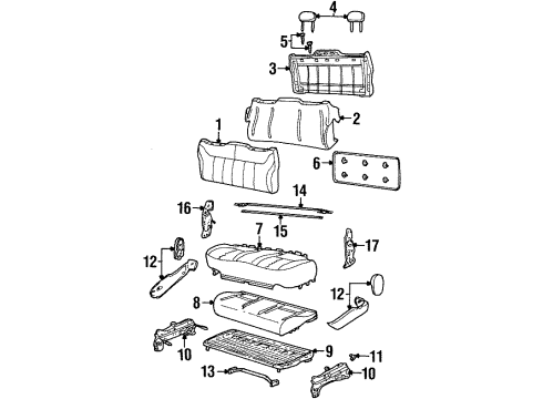 2000 Ford Windstar Rear Seat Components Diagram 2 - Thumbnail