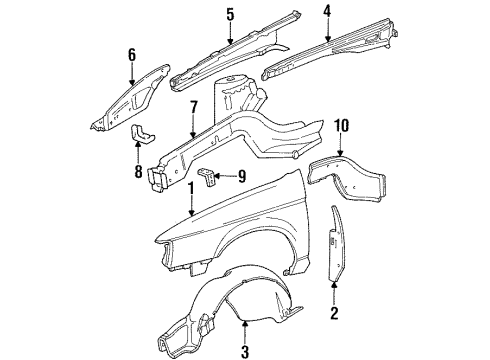 1993 Mercury Sable Mount Bracket Diagram for E6DZ16C076A