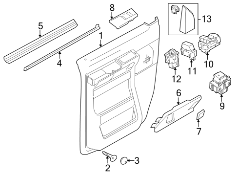 2025 Ford E-350 Super Duty Interior Trim - Door Diagram