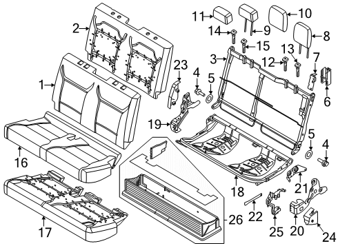 2024 Ford F-350 Super Duty Rear Seat Components Diagram 7 - Thumbnail
