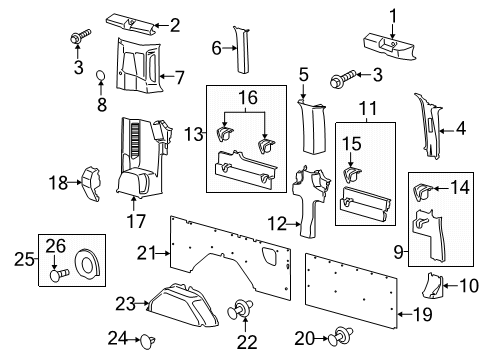 2025 Ford Transit-250 Interior Trim - Side Panel Diagram 8 - Thumbnail