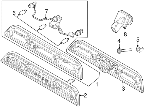 2023 Ford F-350 Super Duty Bulbs Diagram 2 - Thumbnail