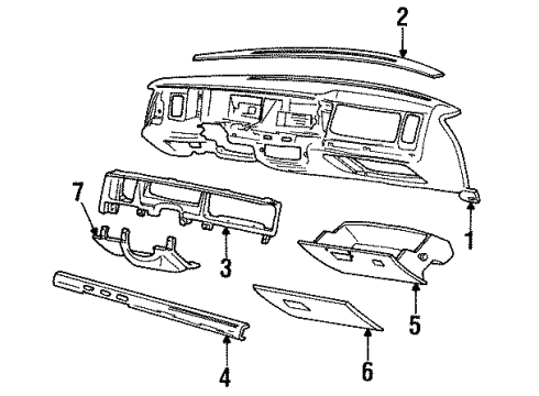 1990 Ford LTD Crown Victoria Instrument Panel Diagram 2 - Thumbnail