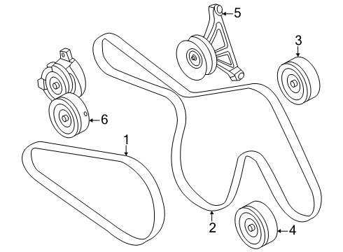 2024 Ford Ranger Belts & Pulleys - Belts Diagram 3 - Thumbnail