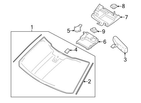 2023 Ford Expedition Glass - Windshield Diagram