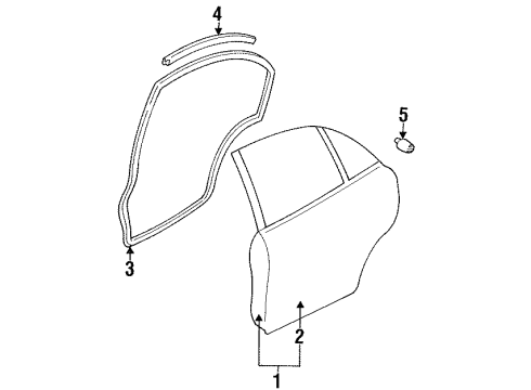 2002 Ford Escort Door & Components Diagram 3 - Thumbnail