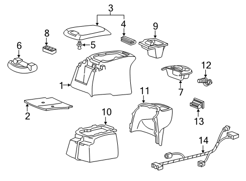 2000 Ford Excursion Floor Console Diagram
