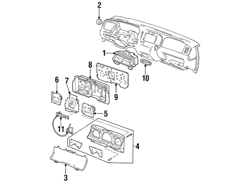 2002 Mercury Grand Marquis Headlamp Switch Diagram for XW7Z-11654-AA