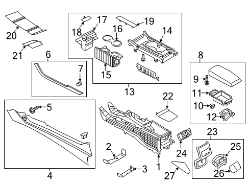 2020 Lincoln MKZ Support Assembly - Console Diagram for F2GZ-58045B30-C