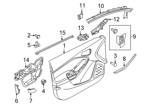 2017 Ford Focus Interior Trim - Front Door Diagram 2 - Thumbnail