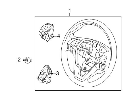 2012 Ford Explorer Steering Wheel & Trim Diagram