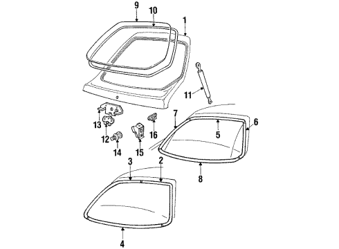 1985 Ford EXP Gate & Hardware Diagram