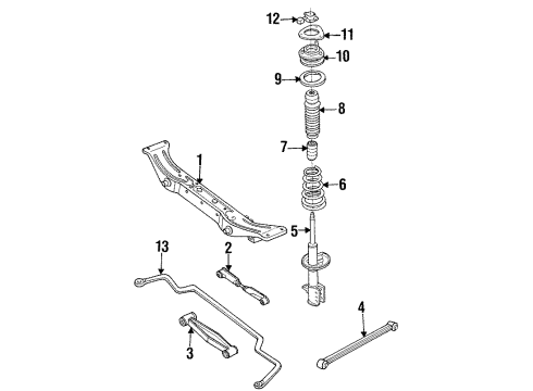 1991 Ford Probe Rear Suspension Components Diagram 2 - Thumbnail
