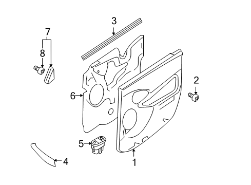 2000 Ford Focus Interior Trim - Rear Door Diagram