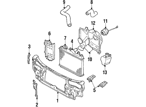 1989 Mercury Tracer Radiator Cap Diagram for YM1Z-8100-AB