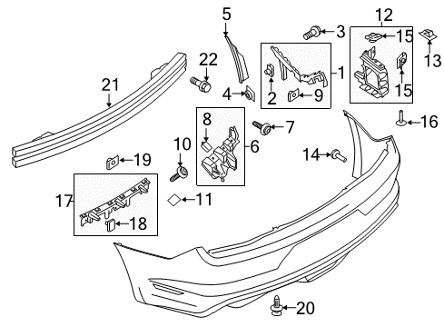 2016 Ford Mustang Bumper & Components - Rear Diagram 3 - Thumbnail