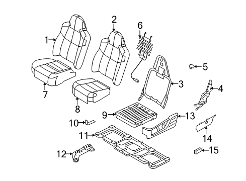2008 Ford F-250 Super Duty Rear Seat Components Diagram 3 - Thumbnail