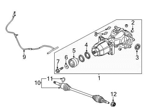 2013 Lincoln MKZ Axle & Differential - Rear Diagram