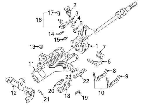 2003 Ford Explorer Sport Trac Upper Steering Column Diagram