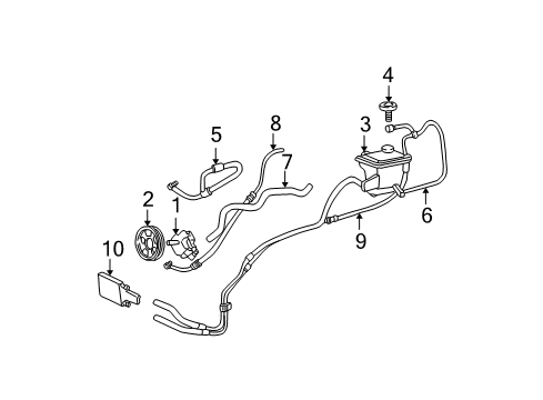 2000 Ford F-350 Super Duty P/S Pump & Hoses Diagram 3 - Thumbnail
