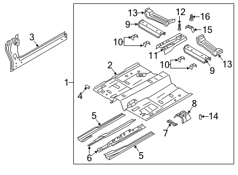 2024 Ford Escape Floor & Rails Diagram 2 - Thumbnail