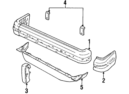 1984 Ford Bronco II Bumper & Components - Front Diagram