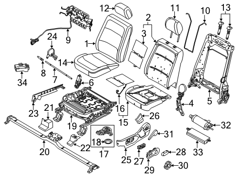 2019 Ford Flex Front Seat Components Diagram