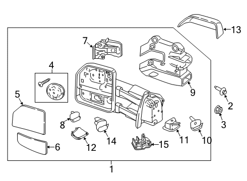 2020 Ford F-250 Super Duty Outside Mirrors Diagram 2 - Thumbnail