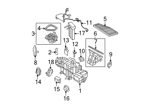 2011 Ford Escape A/C Evaporator Components Diagram