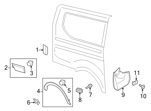 2024 Ford E-Transit Exterior Trim - Side Panel Diagram 5 - Thumbnail