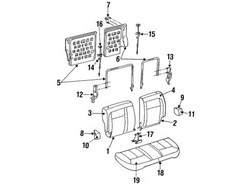 1999 Ford Taurus Latch Assembly, Rear Driver Side Diagram for F6DZ7461383AA